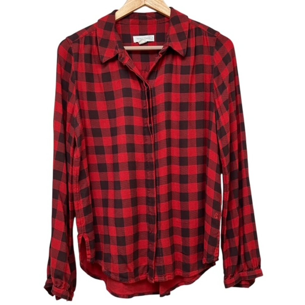 Treasure and Bond Red and Black checkered Blouse M